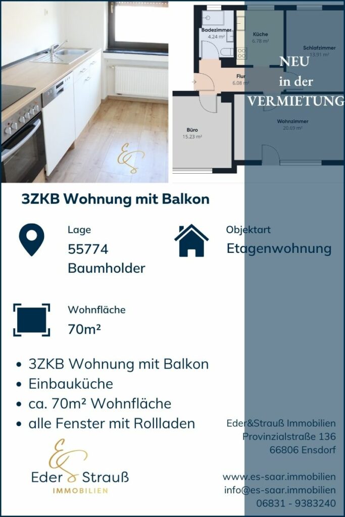 3 ZKB Wohnung Balkon Baumholder